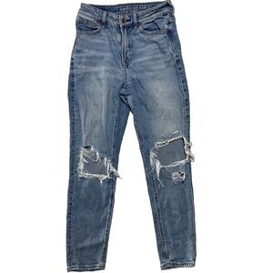 American Eagle Strigid Ripped Skinny Jeans Women’s Size 0 Short Light Wash Denim